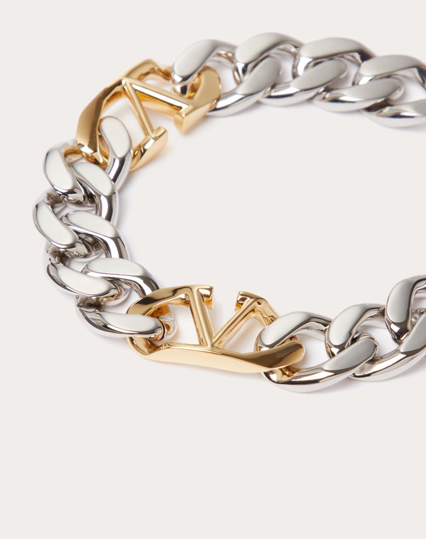 Valentino Handbags Bracciale Vlogo Chain In Metallo Per Uomo In Oro/palladio | Valentino IT