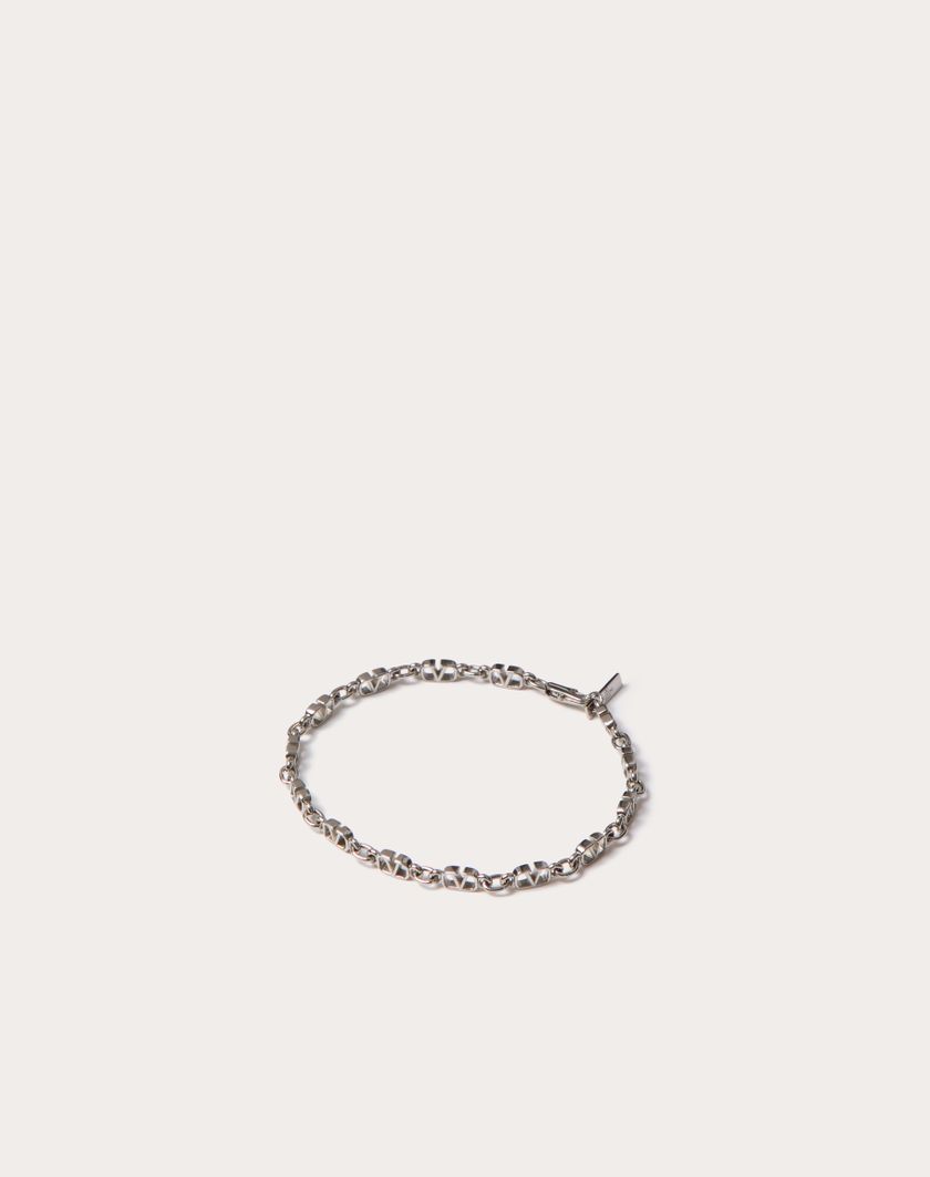 Valentino Handbags Bracciale Vlogo Signature In Metallo Per Uomo In Palladio | Valentino IT