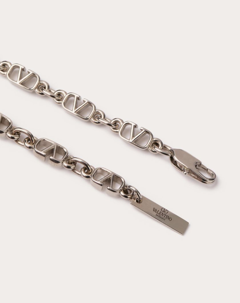 Valentino Handbags Bracciale Vlogo Signature In Metallo Per Uomo In Palladio | Valentino IT