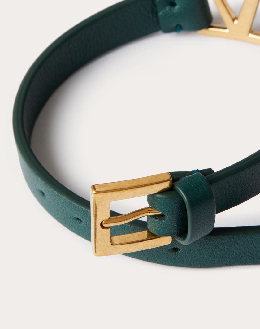 Valentino Handbags Bracciale Vlogo Signature Valentino Garavani In Pelle Per Uomo In English Green | Valentino IT