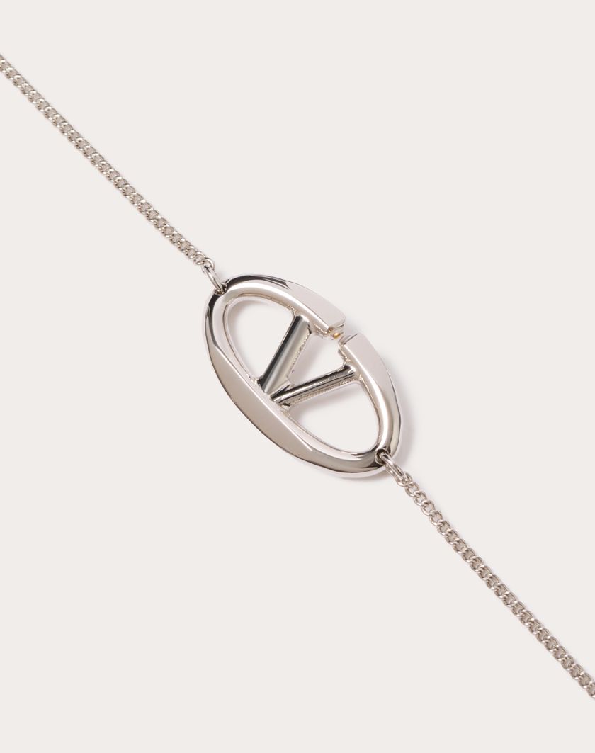 Valentino Handbags Bracciale Vlogo The Bold Edition In Metallo Per Uomo In Palladio | Valentino IT