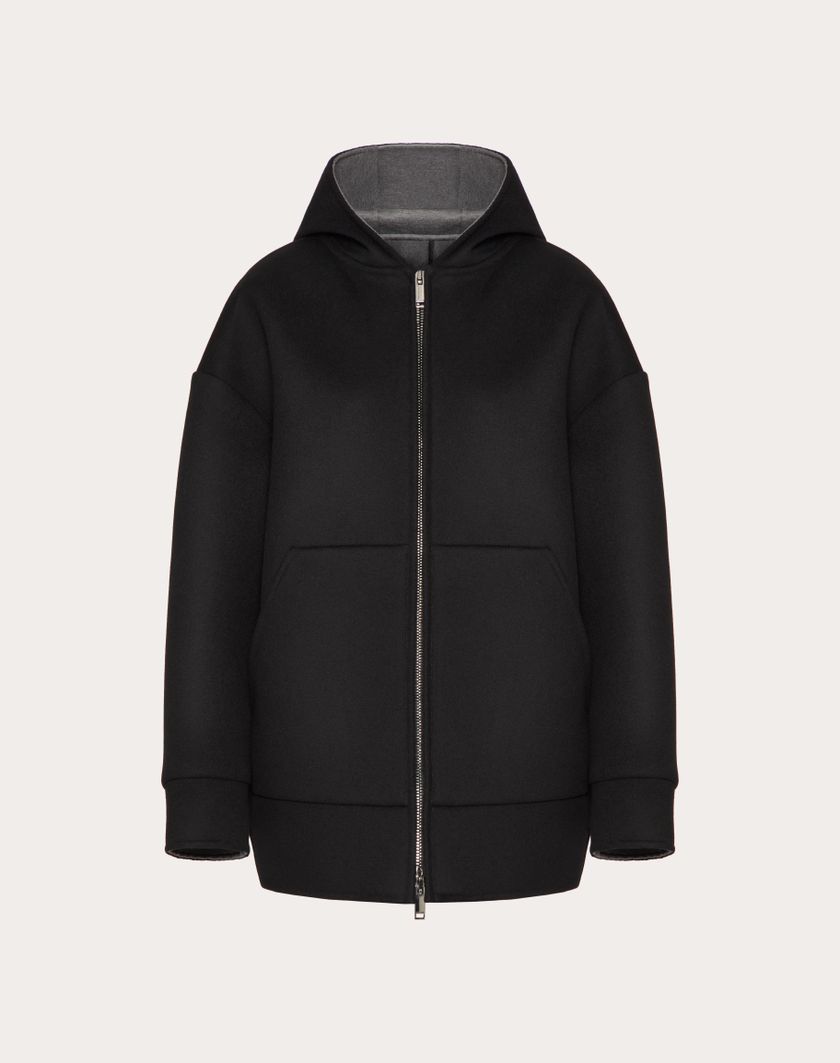 Valentino Handbags Caban In Compact Drap per Donna in Nero | Valentino IT