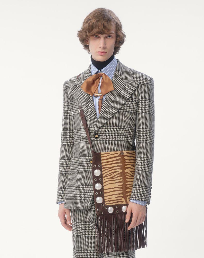 Valentino Handbags Camicia In Cotone Con Ricamo Vlogo Per Uomo In Bianco/azzurro | Valentino IT