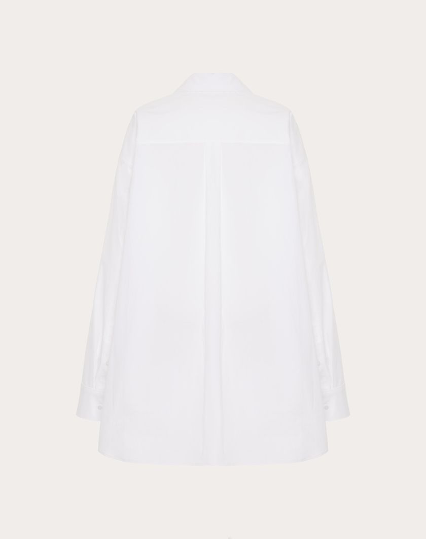 Valentino Handbags Camicia In Cotton Popeline Per Donna In Bianco Ottico | Valentino IT