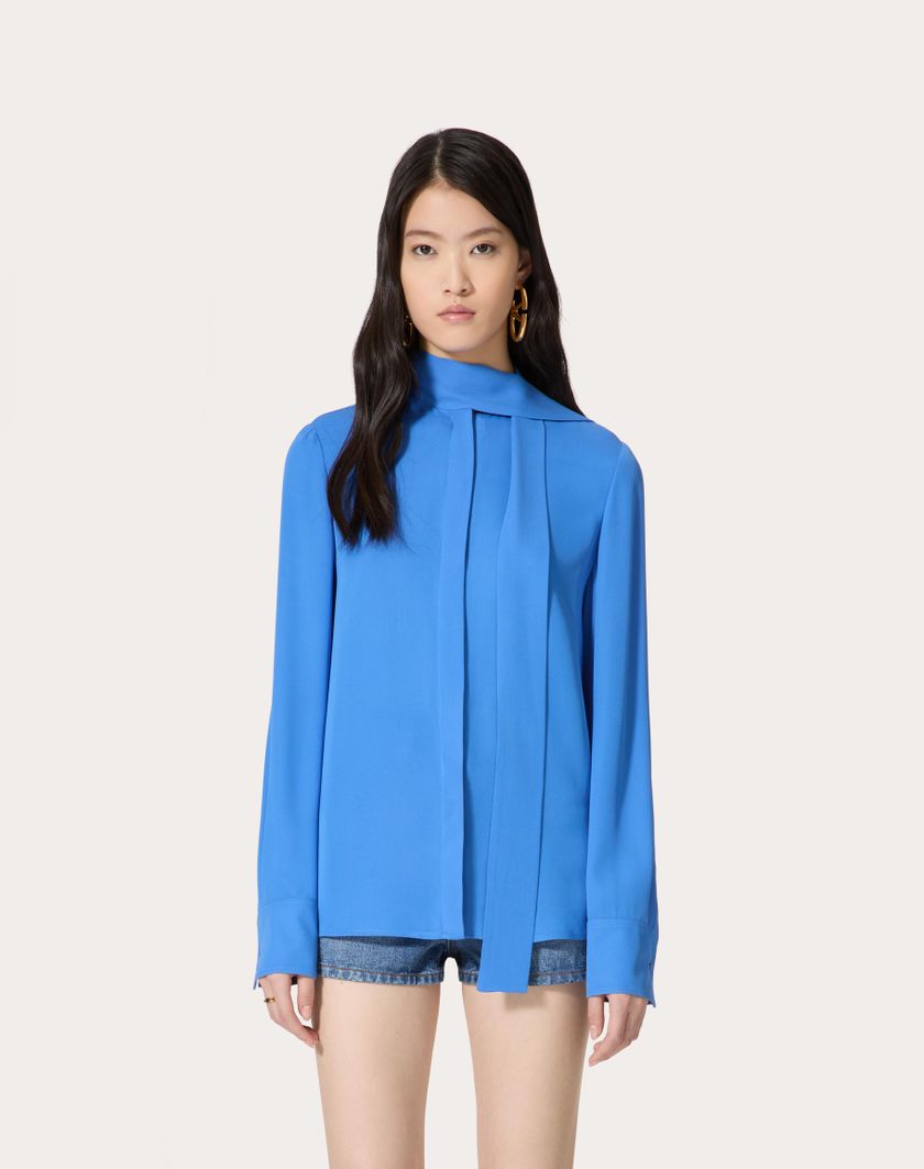 Valentino Handbags Camicia In Georgette Per Donna In Serenity | Valentino IT