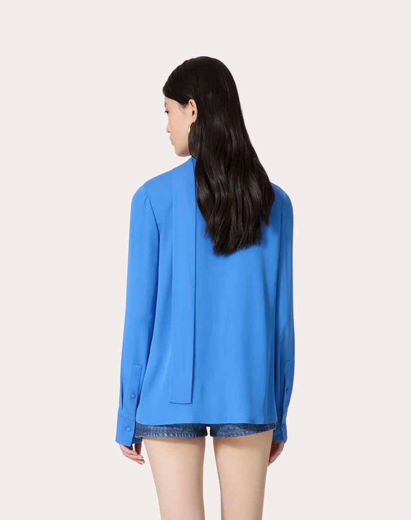 Valentino Handbags Camicia In Georgette Per Donna In Serenity | Valentino IT