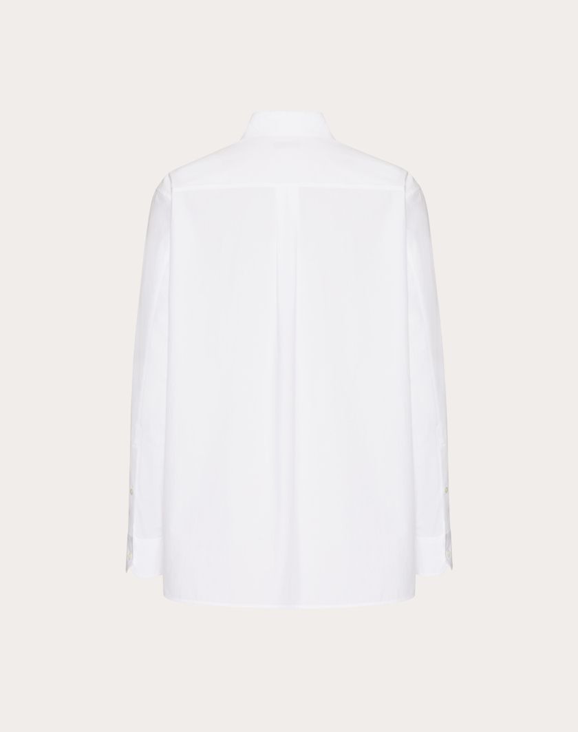 Valentino Handbags Camicia Manica Lunga In Cotone Con Etichetta Sartoriale Maison Valentino Per Uomo In Bianco | Valentino IT
