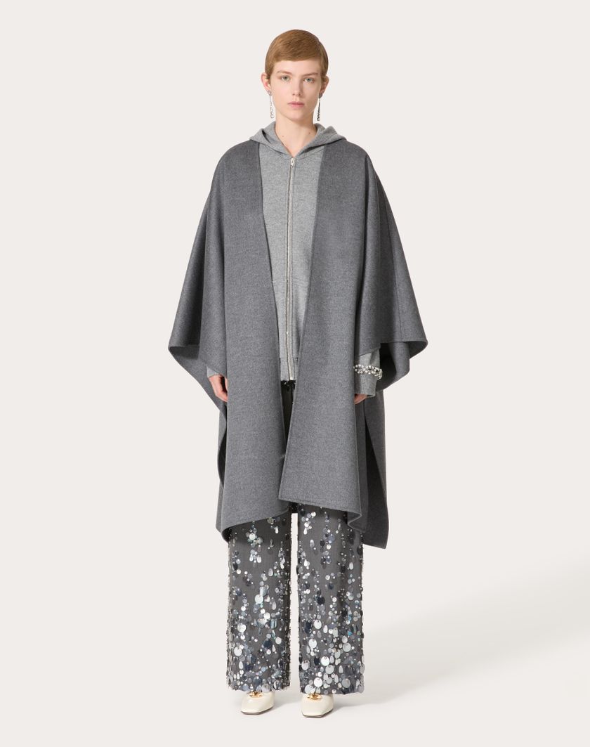 Valentino Handbags Cappa In Compact Drap Per Donna In Grigio Scuro | Valentino IT