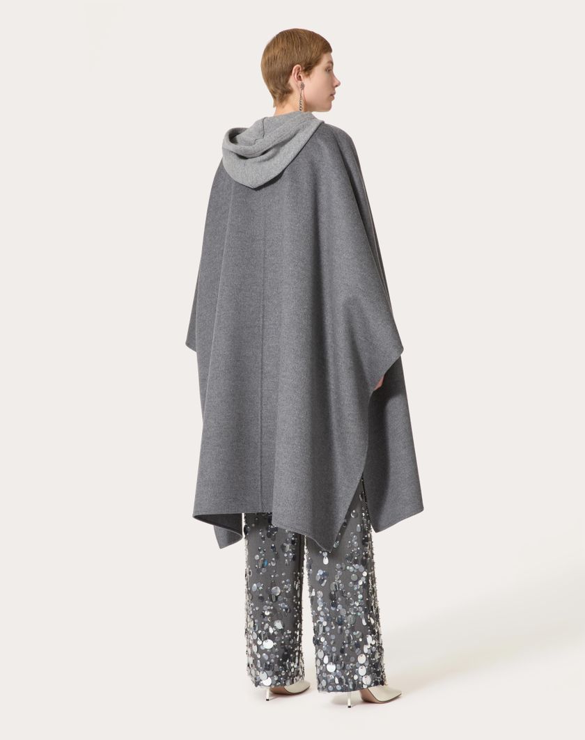 Valentino Handbags Cappa In Compact Drap Per Donna In Grigio Scuro | Valentino IT