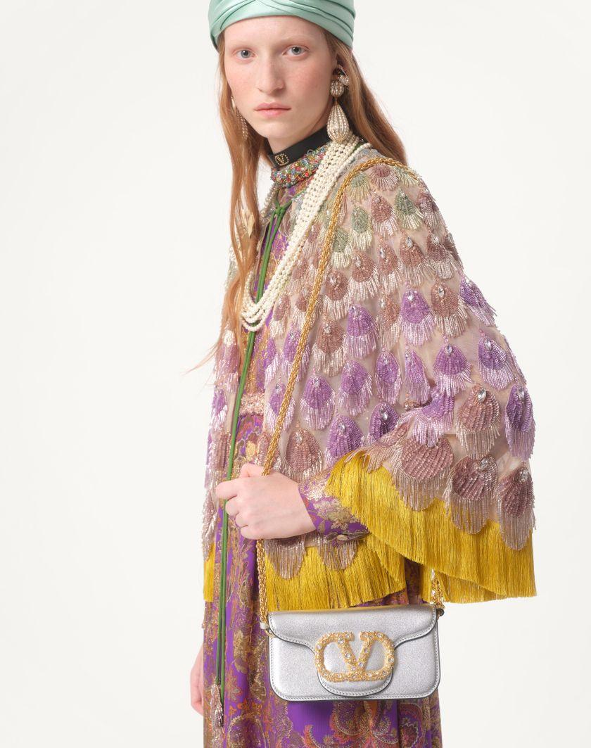 Valentino Handbags Cappa In Organza Ricamata Per Donna In Poudre/multicolor | Valentino IT