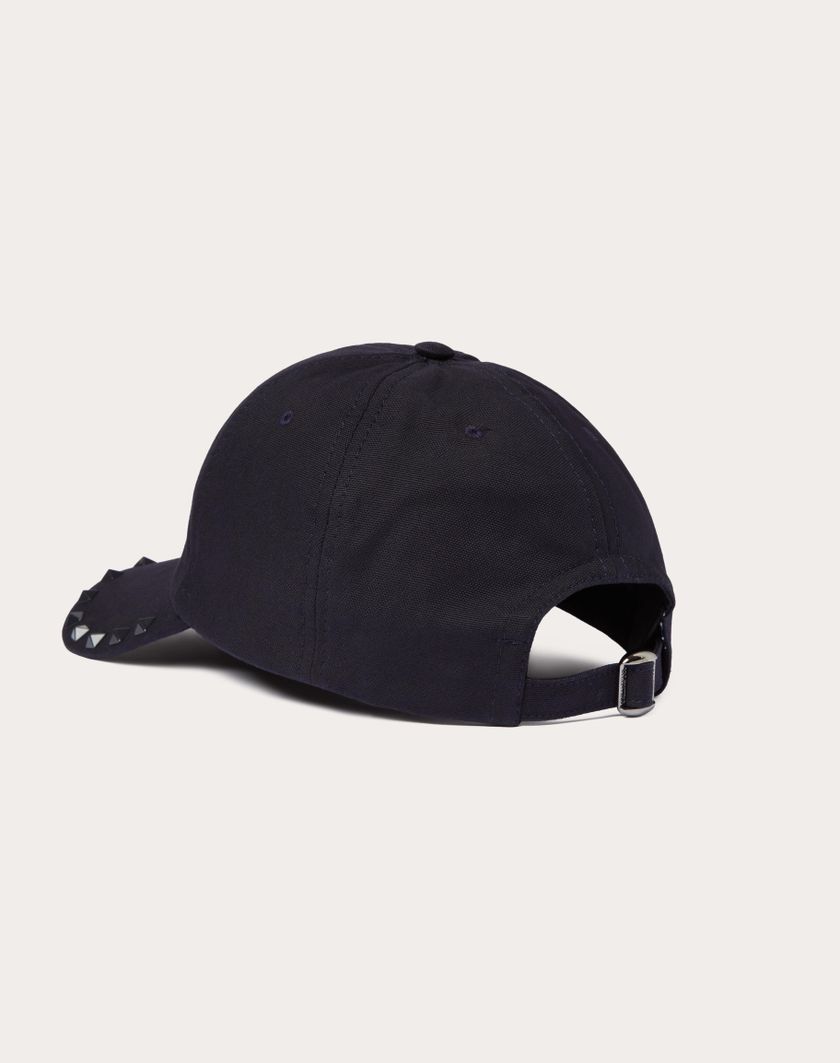 Valentino Handbags Cappello Baseball Rockstud In Cotone Con Applicazione Stud Per Uomo In Navy | Valentino IT