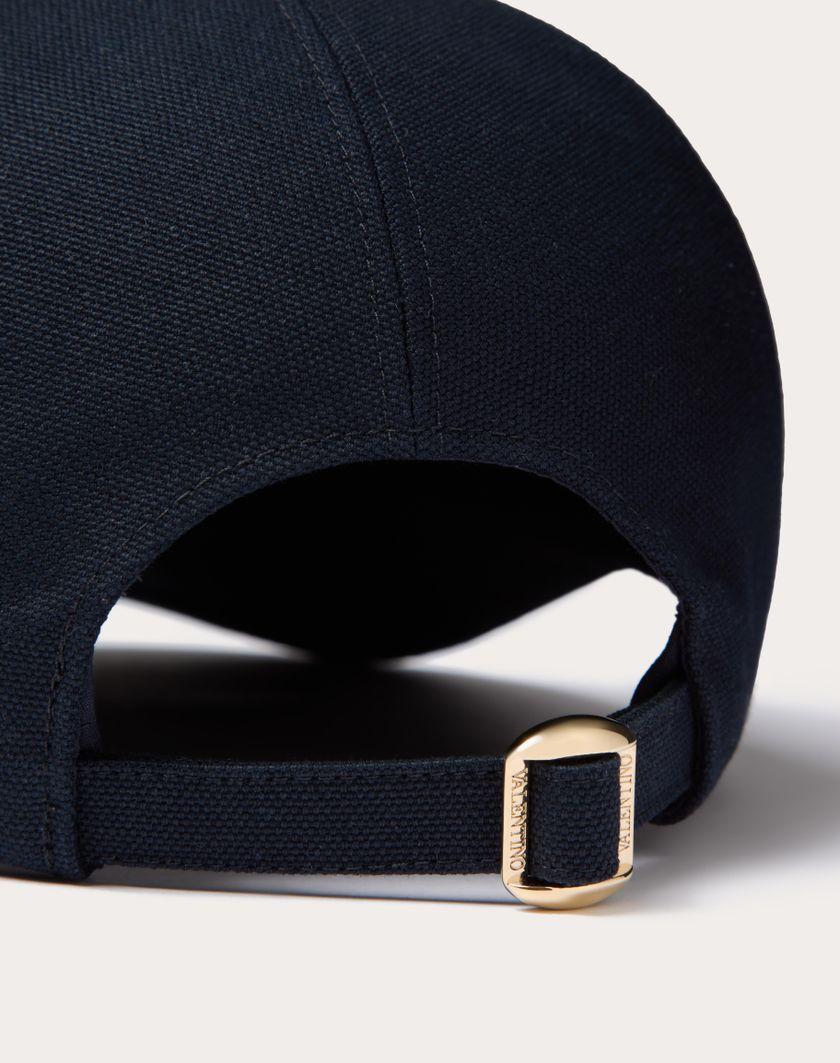 Valentino Handbags Cappello Baseball Vlogo Signature In Cotone Per Donna In Blue/oro | Valentino IT