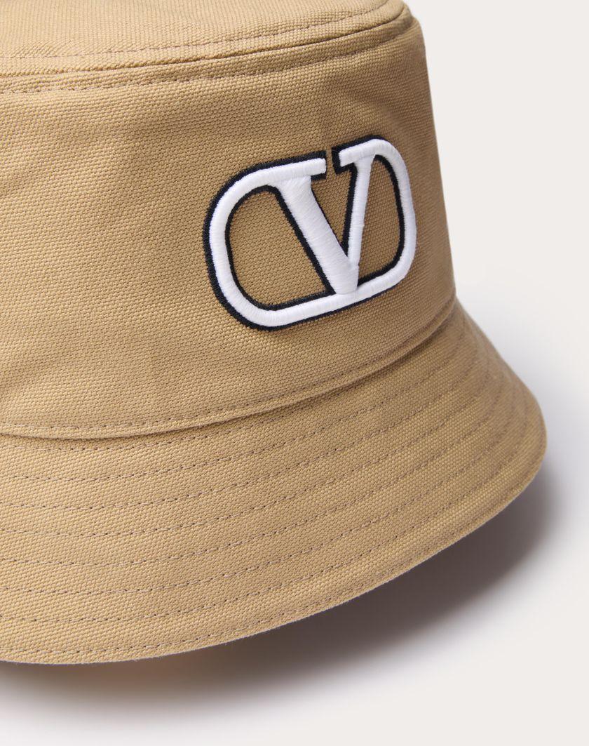 Valentino Handbags Cappello Bucket Vlogo Signature In Cotone Con Ricamo Vlogo Per Uomo In Beige | Valentino IT
