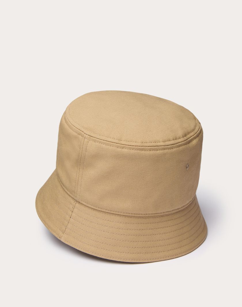Valentino Handbags Cappello Bucket Vlogo Signature In Cotone Con Ricamo Vlogo Per Uomo In Beige | Valentino IT
