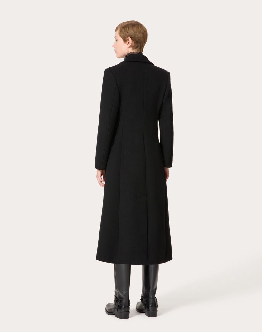 Valentino Handbags Cappotto In Compact Coat Per Donna In Nero | Valentino IT
