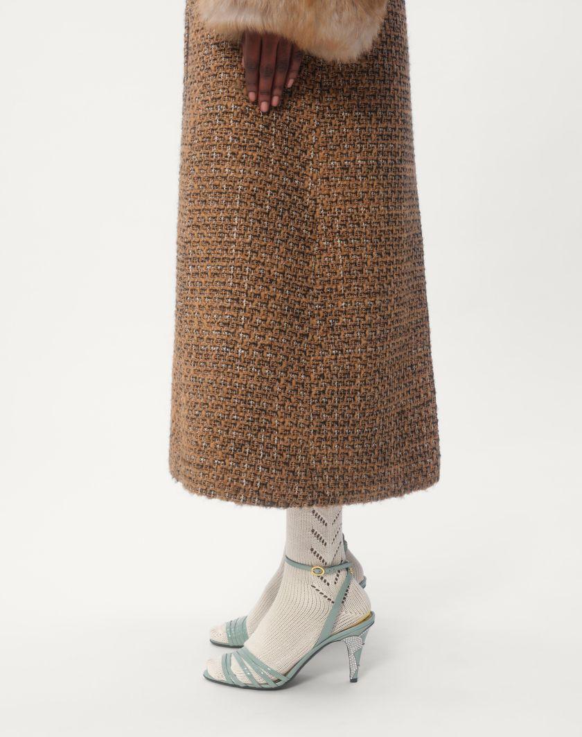 Valentino Handbags Cappotto In Fantasy Tweed Per Donna In Marrone/multicolor | Valentino IT