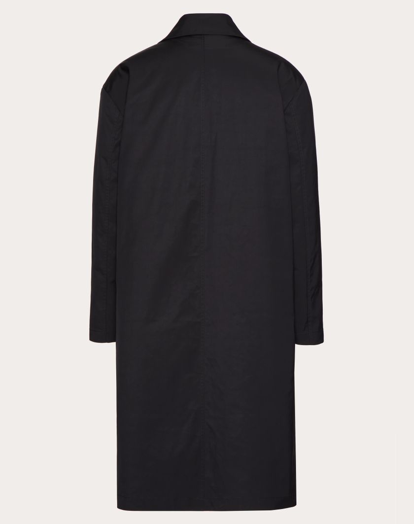 Valentino Handbags Cappotto In Nylon Con V Detail Gommate Per Uomo In Navy | Valentino IT