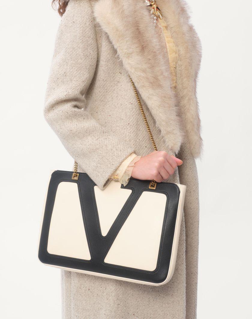 Valentino Handbags Cappotto In Textured Wool Per Donna In Cammello/avorio | Valentino IT