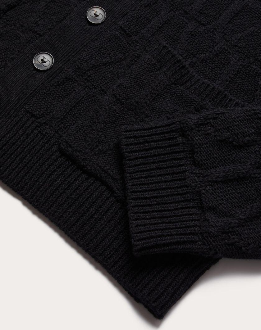 Valentino Handbags Cardigan In Lana Con Motivo Toile Iconographe Per Uomo In Nero | Valentino IT