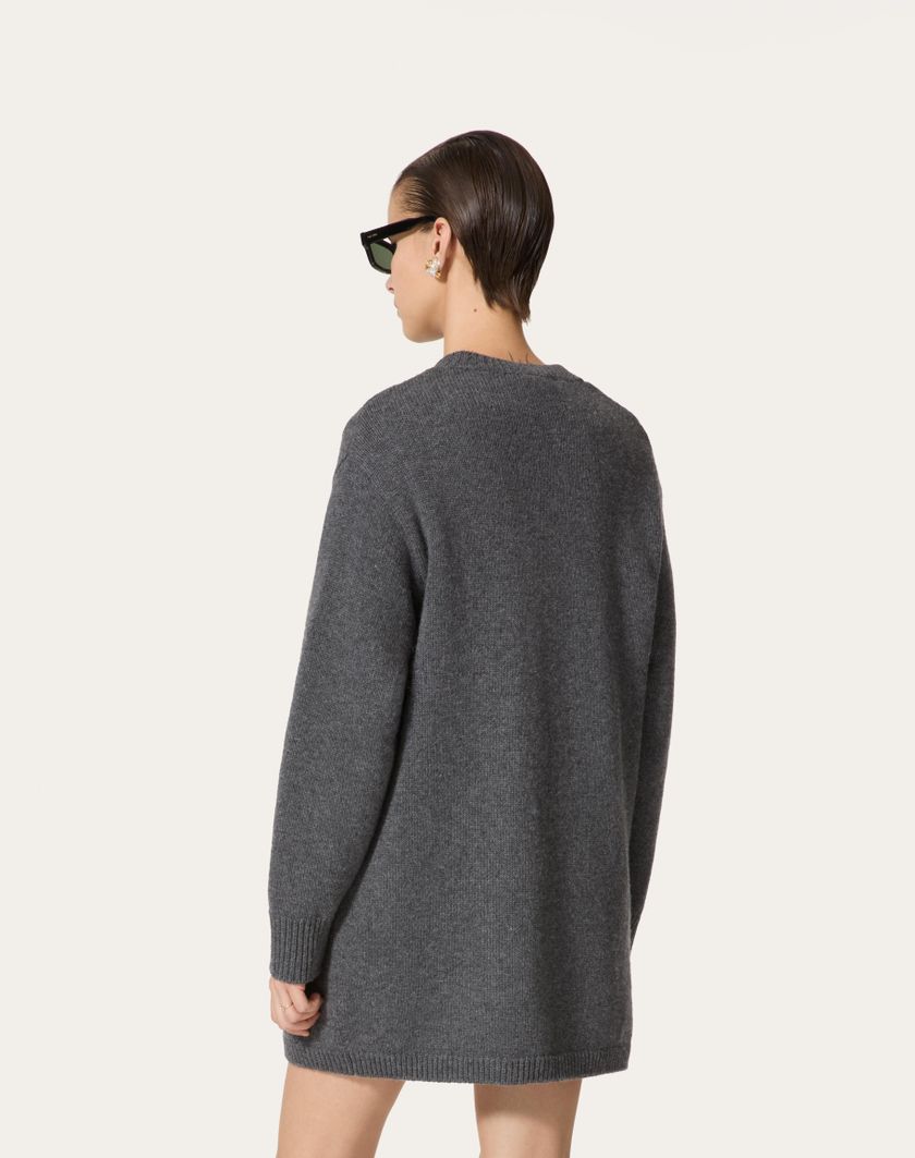 Valentino Handbags Cardigan In Lana Per Donna In Grigio Scuro | Valentino IT