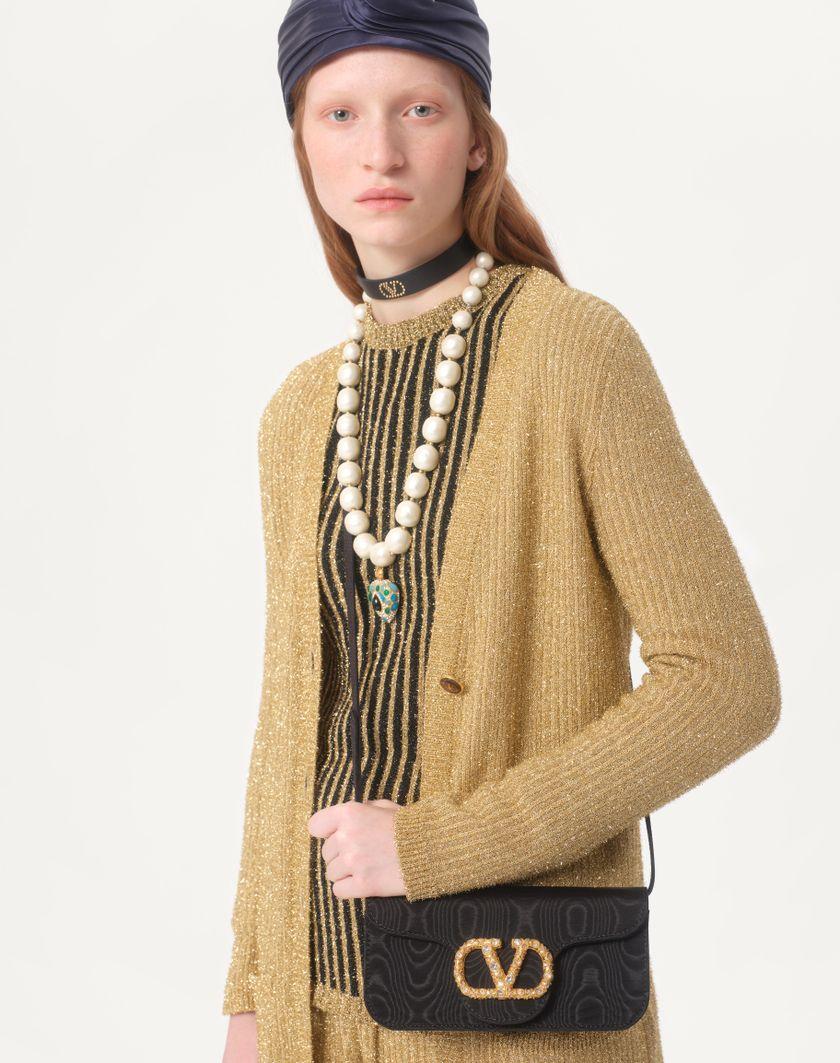 Valentino Handbags Cardigan In Lurex Per Donna In Oro | Valentino IT