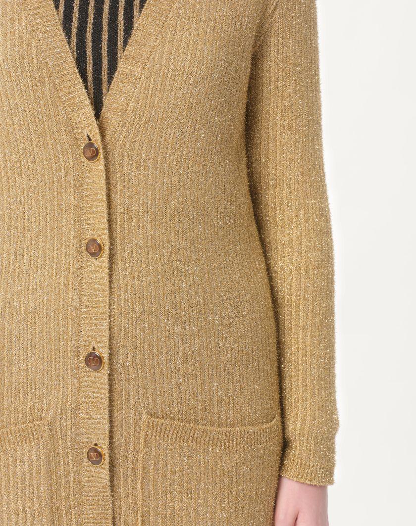 Valentino Handbags Cardigan In Lurex Per Donna In Oro | Valentino IT