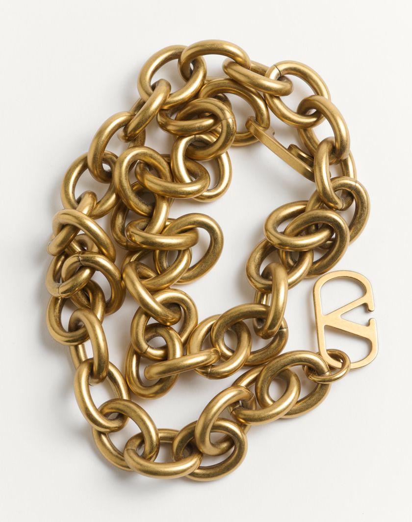 Valentino Handbags Cintura A Catena Vlogo Signature Per Donna In Antique Gold | Valentino IT