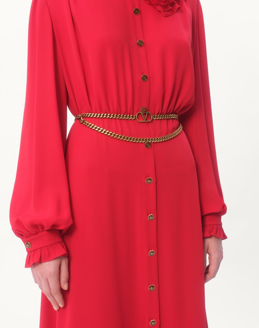 Valentino Handbags Cintura A Catena Vlogo Signature Per Donna In Antique Gold | Valentino IT