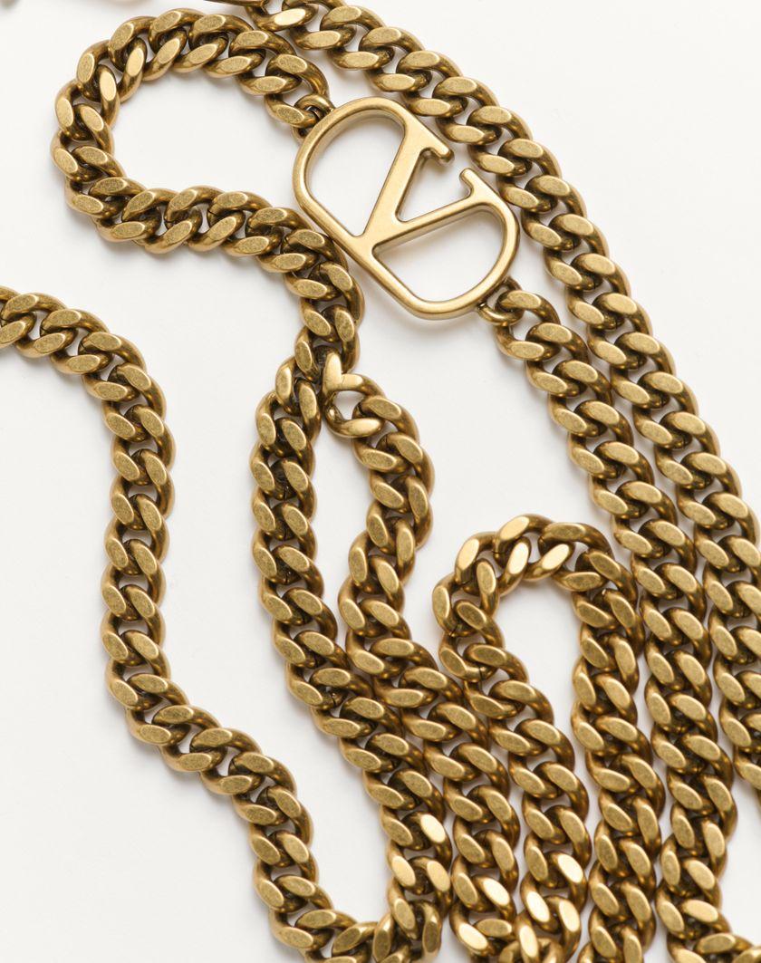 Valentino Handbags Cintura A Catena Vlogo Signature Per Donna In Antique Gold | Valentino IT