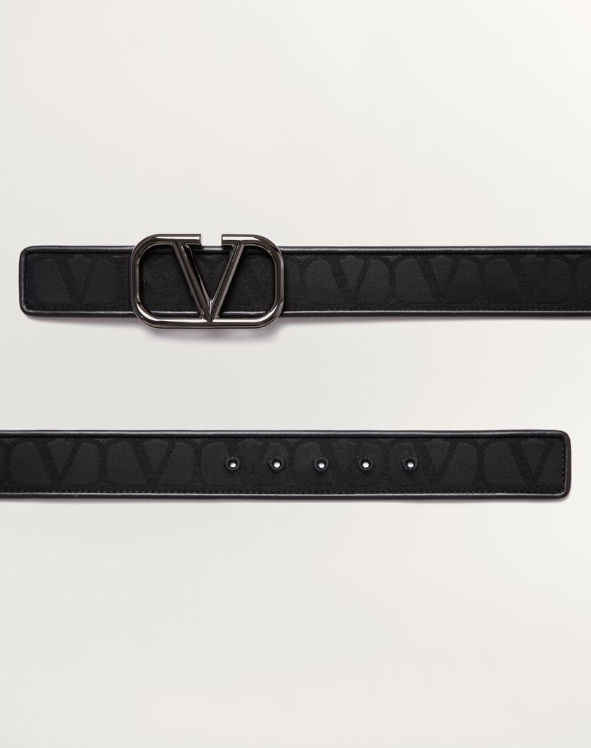 Valentino Handbags Cintura Toile Iconographe In Tessuto Tecnico Con Dettagli In Pelle Per Uomo In Nero | Valentino IT