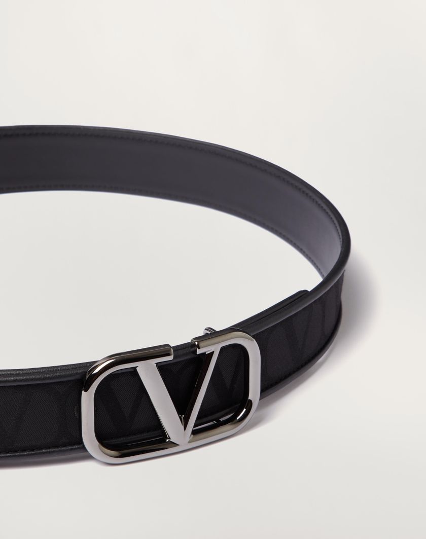 Valentino Handbags Cintura Toile Iconographe In Tessuto Tecnico Con Dettagli In Pelle Per Uomo In Nero | Valentino IT