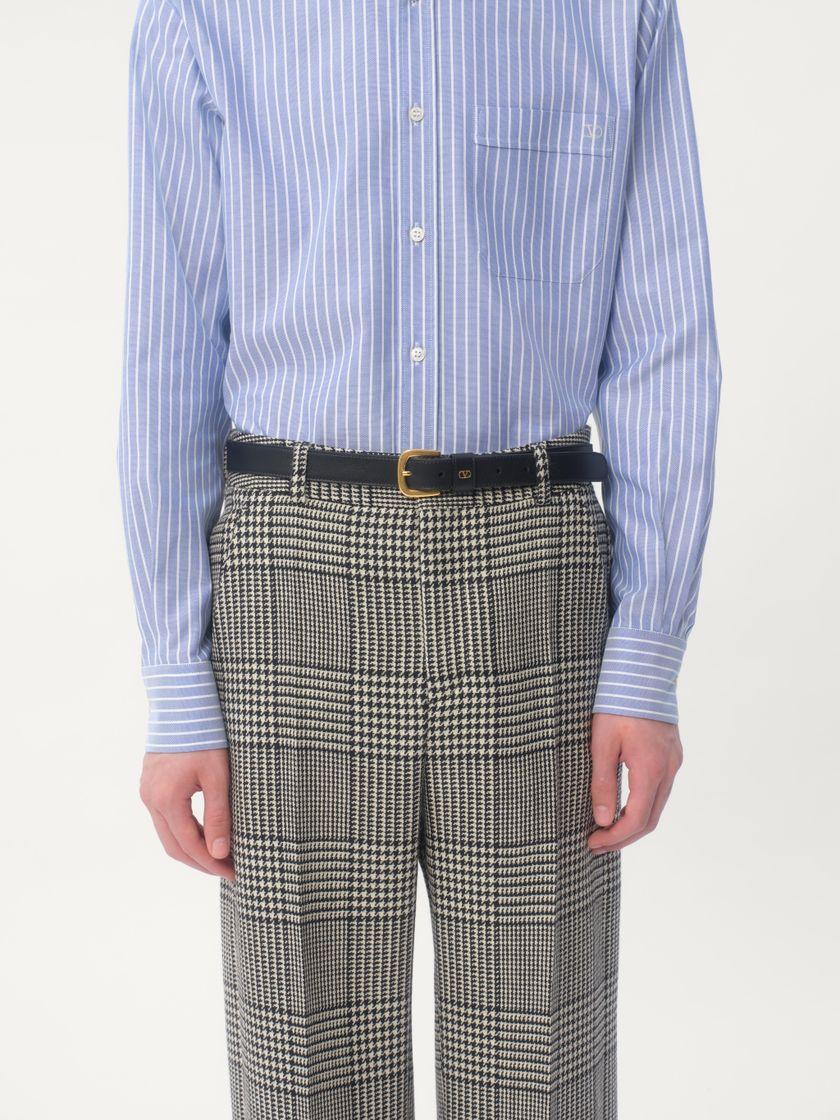 Valentino Handbags Cintura Vlogo Signature In Vitello Lucido 25 Mm Per Uomo In Nero | Valentino IT