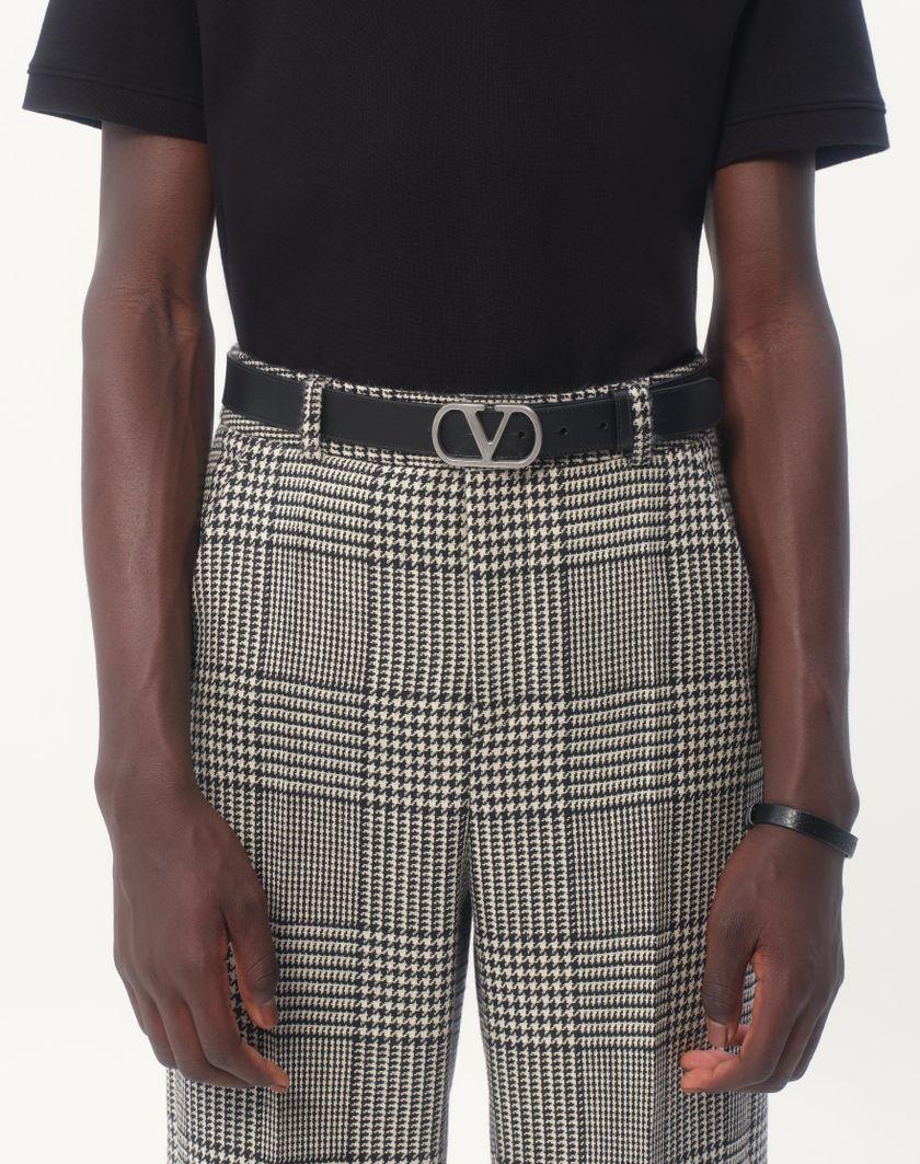 Valentino Handbags Cintura Vlogo Signature In Vitello Lucido 30 Mm Per Uomo In Nero | Valentino IT