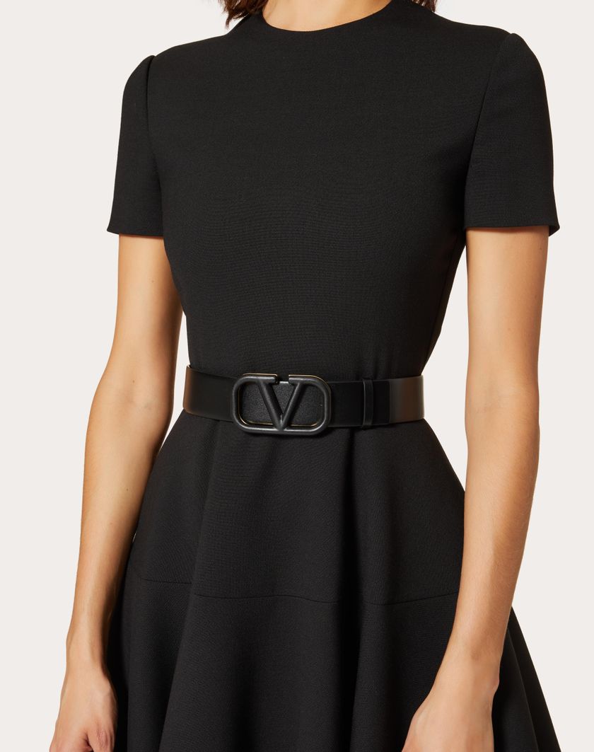 Valentino Handbags Cintura Vlogo Signature In Vitello Lucido 40mm Per Donna In Nero | Valentino IT