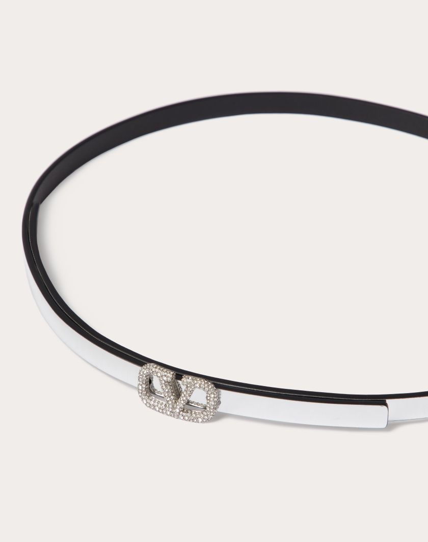 Valentino Handbags Cintura Vlogo Signature In Vitello Specchiato 10 Mm Per Donna In Argento | Valentino IT