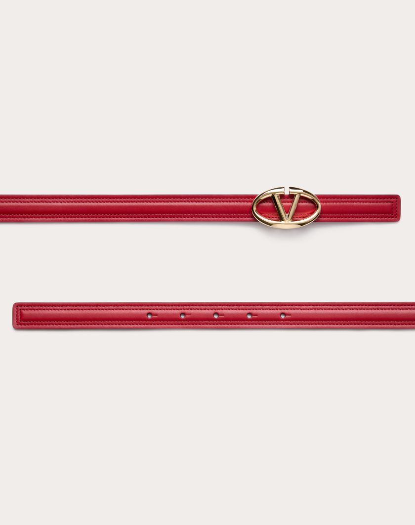 Valentino Handbags Cintura Vlogo The Bold Edition In Vitello Lucido 20 Mm Per Donna In Rosso V./rosso Scuro | Valentino IT