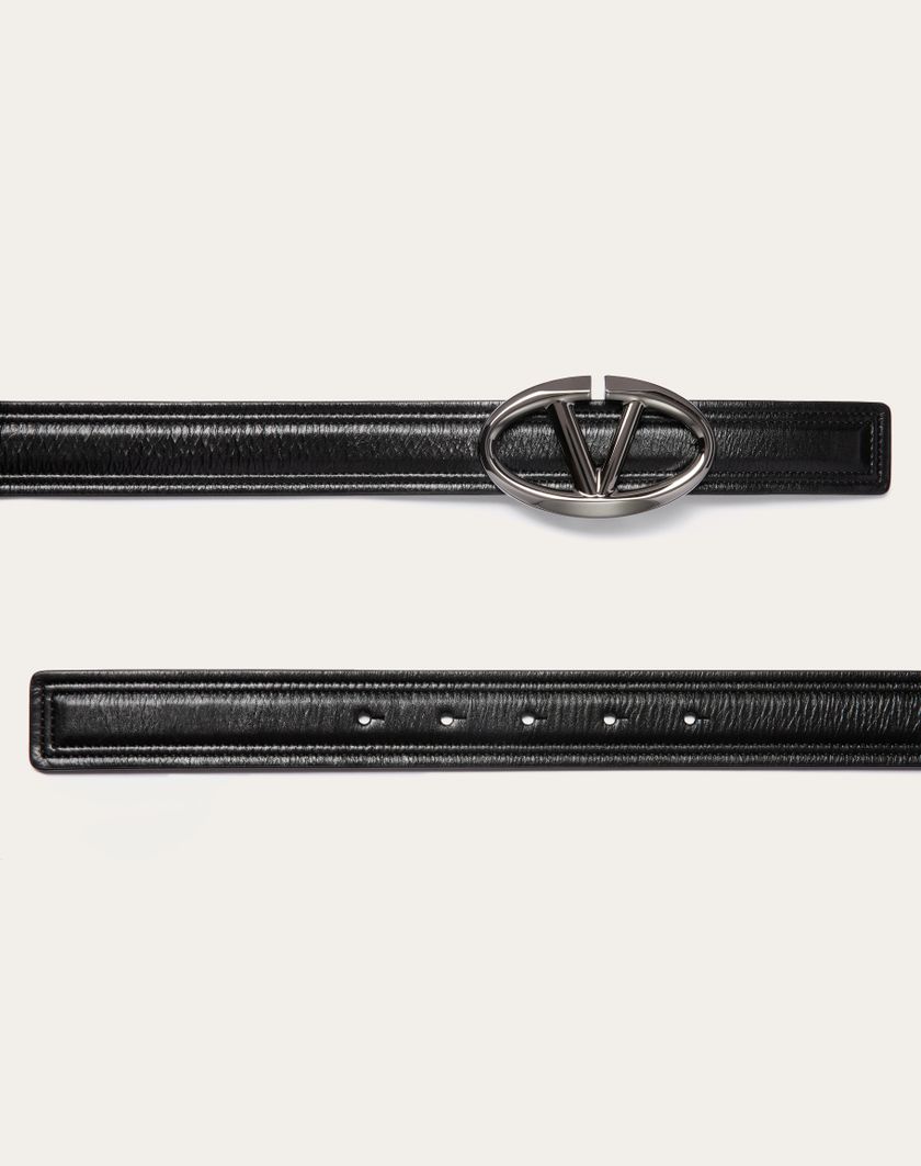 Valentino Handbags Cintura Vlogo The Bold Edition In Vitello Lucido 30 Mm Per Donna In Nero | Valentino IT