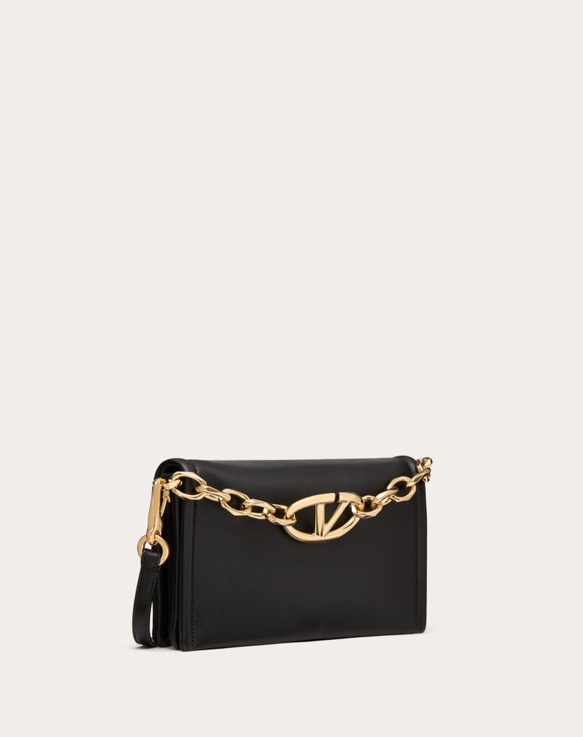 Valentino Handbags Clutch Vlogo Chain In Nappa Con Catena Per Donna In Rosso Scuro | Valentino IT