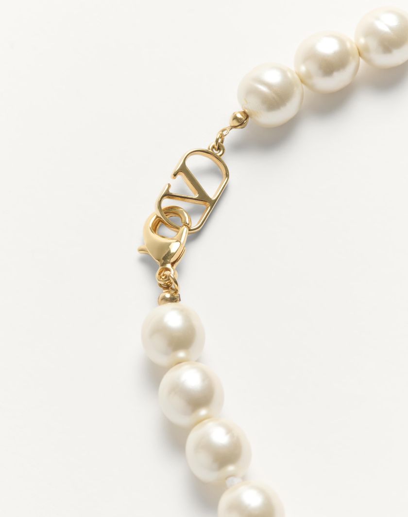 Valentino Handbags Collana Coeur Royal In Metallo Smalto E Perle Per Donna In Multicolor | Valentino IT