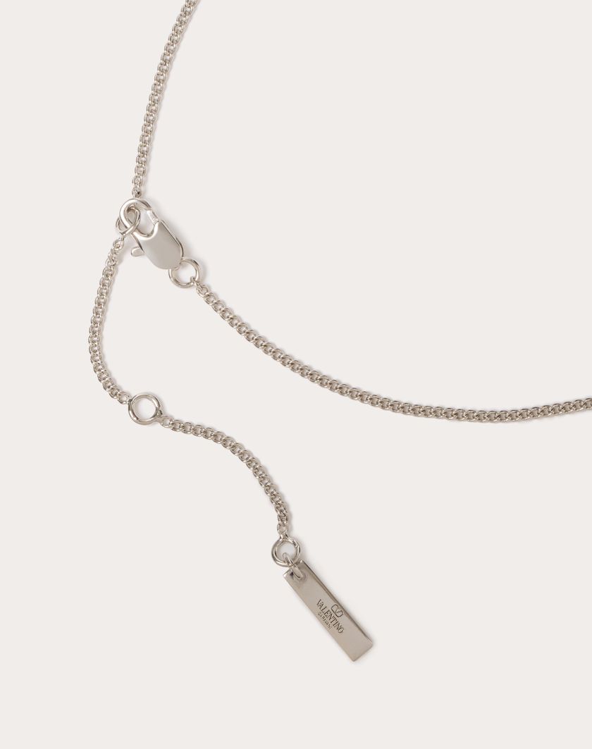 Valentino Handbags Collana Vlogo The Bold Edition In Metallo Per Uomo In Palladio | Valentino IT