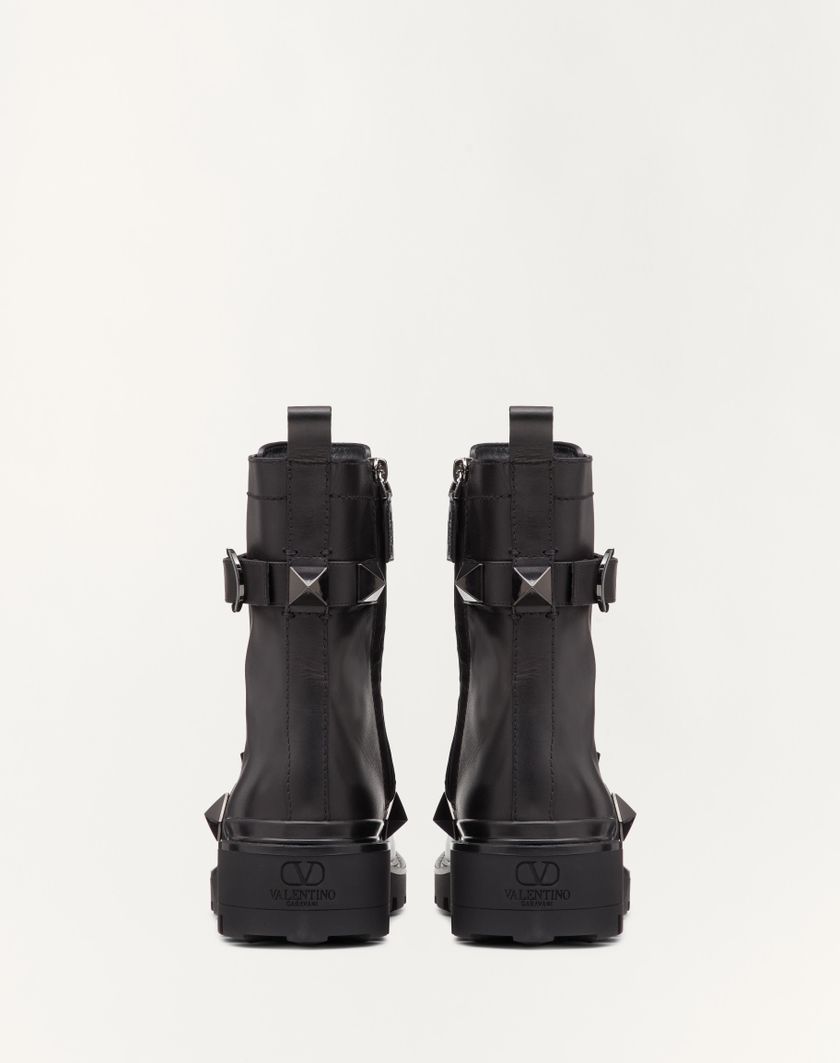 Valentino Handbags Combat Boot Roman Stud In Vitello E Borchie In Tono 40mm Per Donna In Nero | Valentino IT