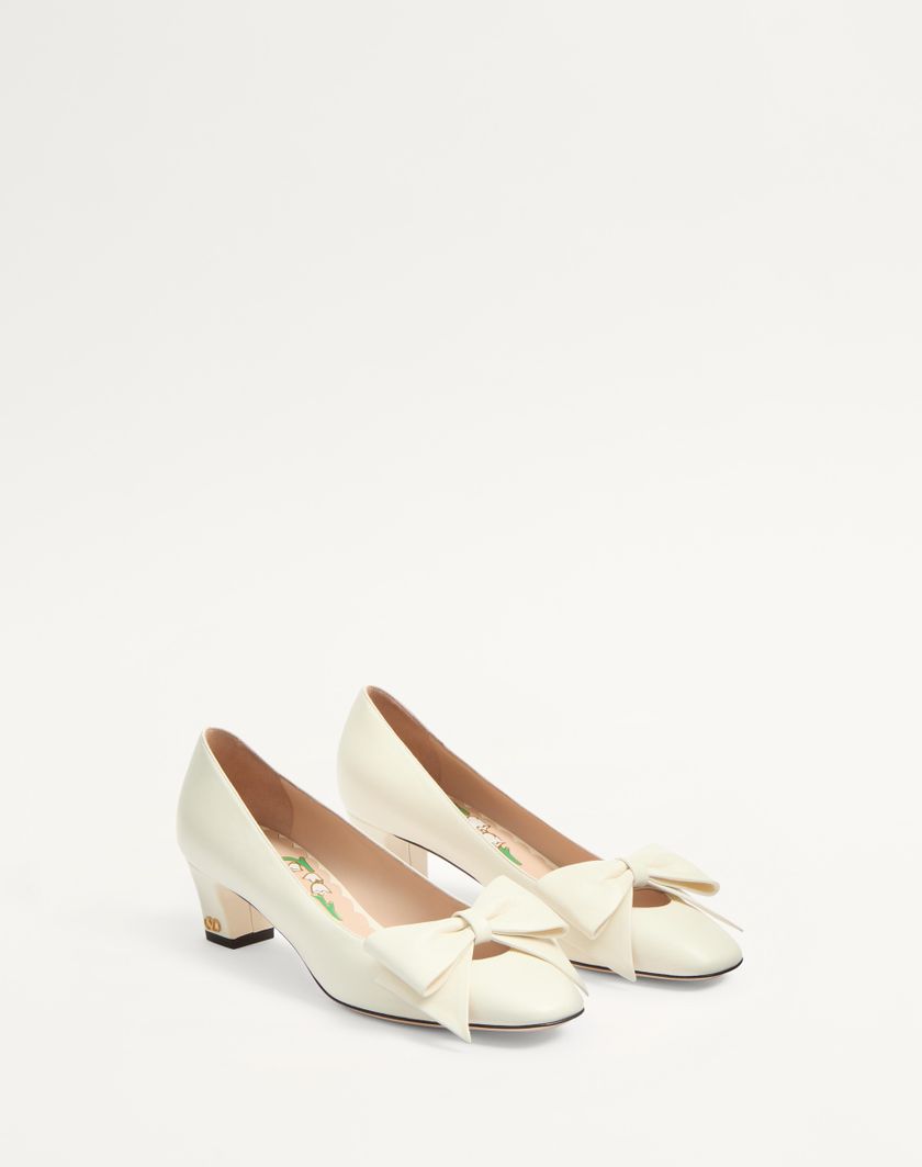 Valentino Handbags Décolleté Bowow In Capretto 45mm Per Donna In Water Rose | Valentino IT