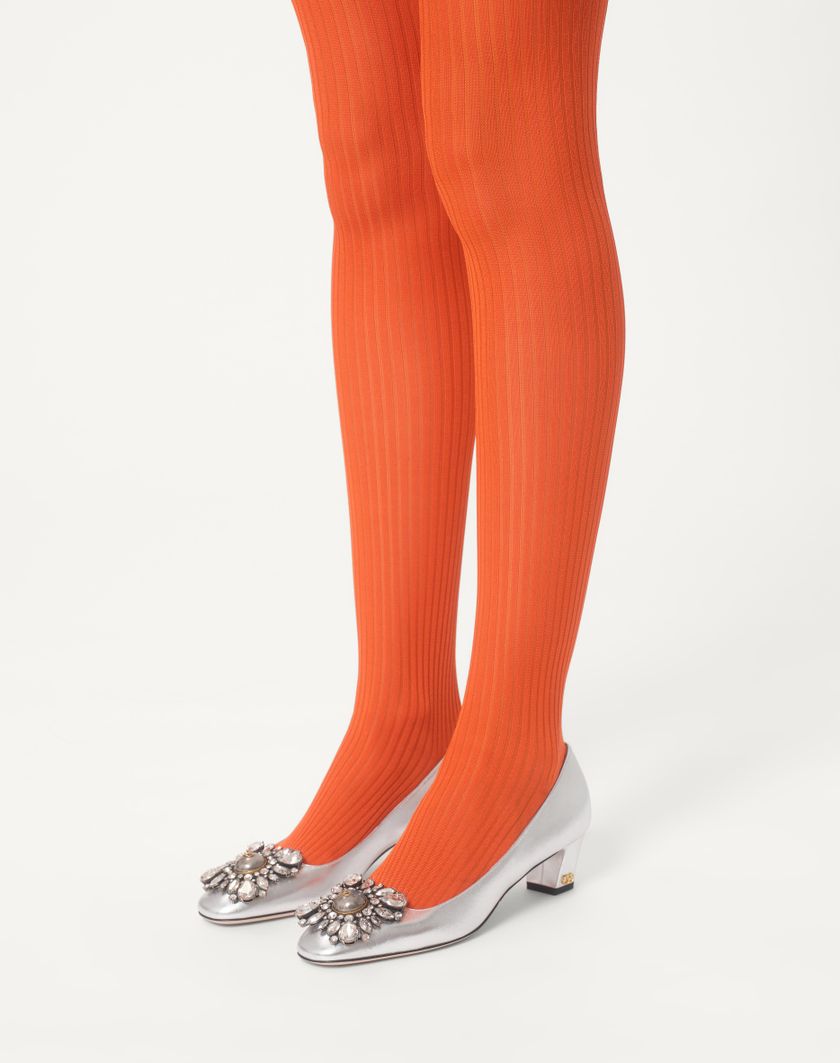 Valentino Handbags Décolleté Preshoes In Nappa Laminata Con Cristalli 45mm Per Donna In Silver | Valentino IT