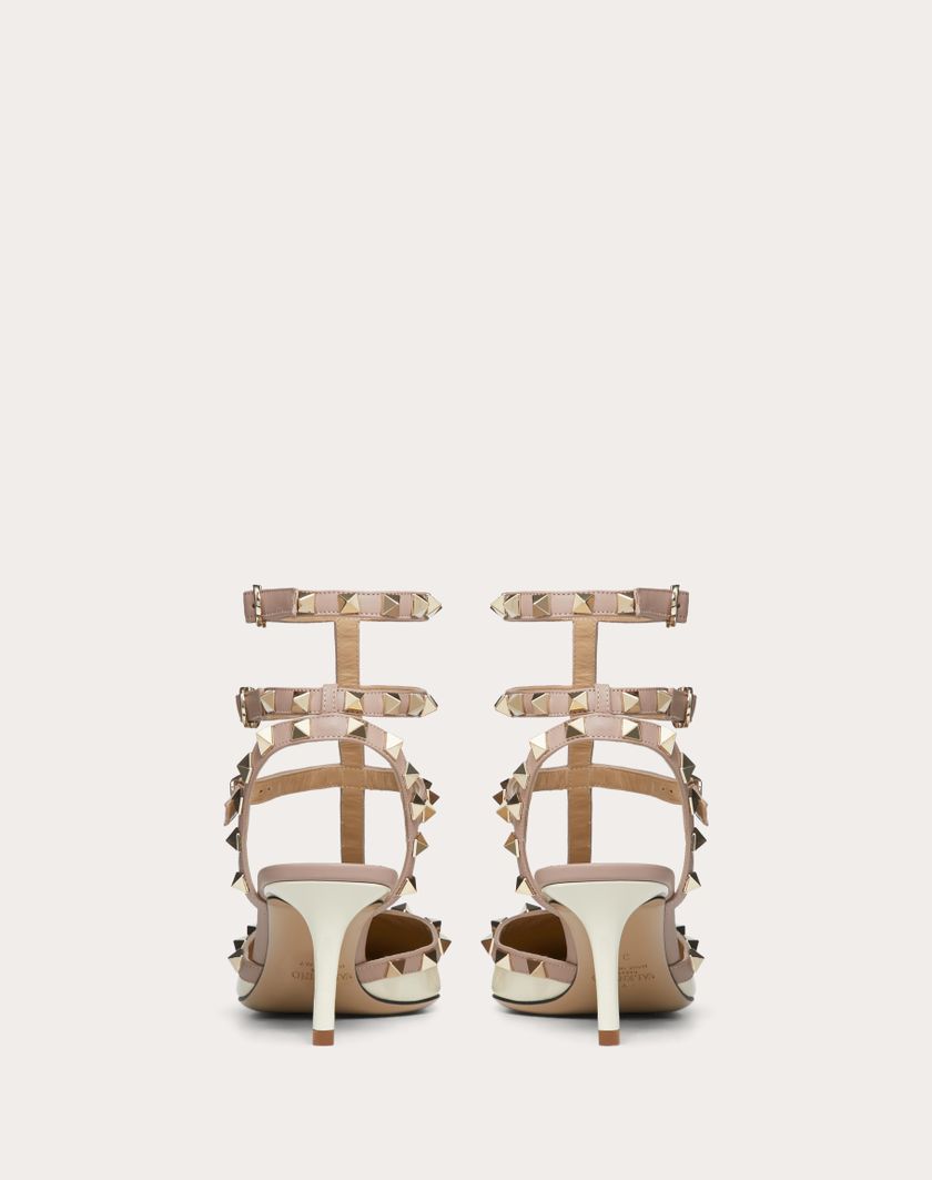 Valentino Handbags Décolleté Rockstud Con Cinturini 65mm Per Donna In Avorio/poudre | Valentino IT