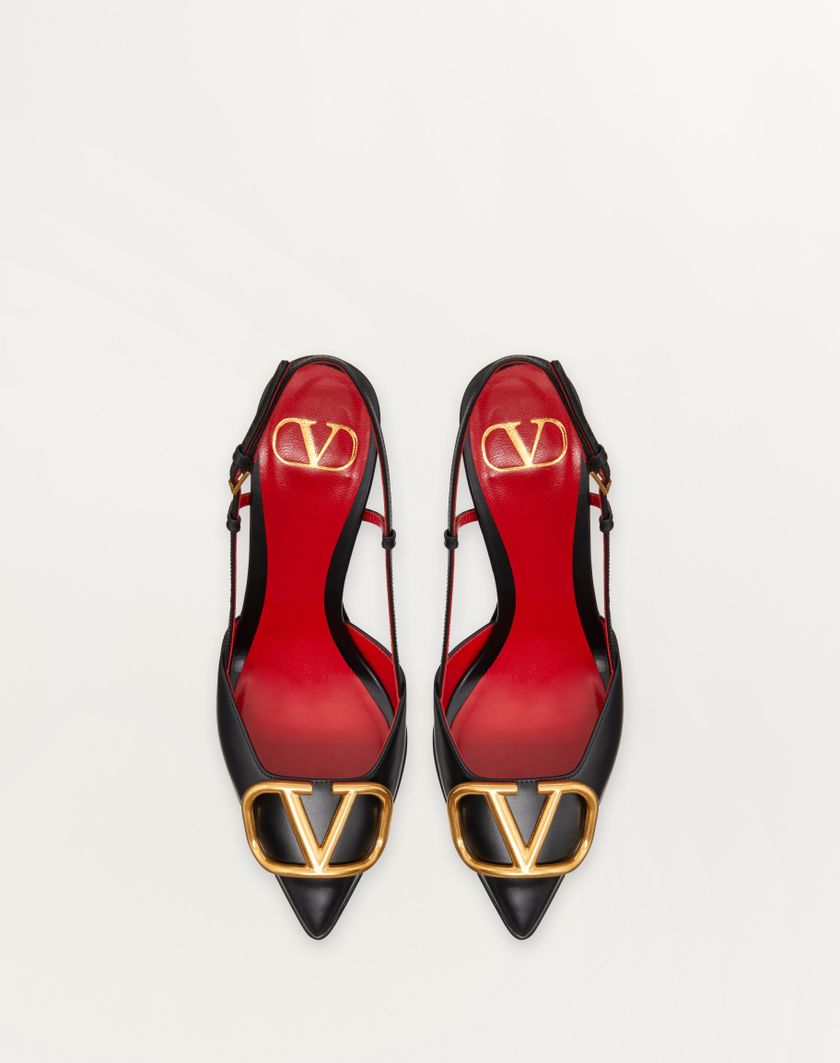 Valentino Handbags Décolleté Slingback Con Plateau Vlogo Signature In Vitello 120mm Per Donna In Poudre | Valentino IT