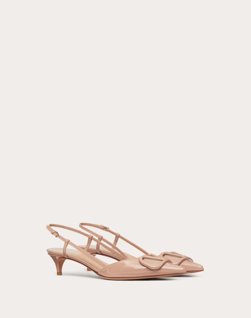 Valentino Handbags Décolleté Slingback Vlogo Signature In Vernice 40mm Per Donna In Rose Cannelle | Valentino IT