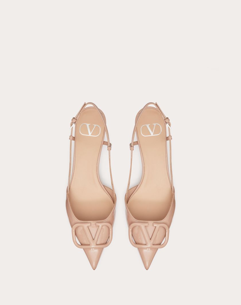 Valentino Handbags Décolleté Slingback Vlogo Signature In Vernice 40mm Per Donna In Rose Cannelle | Valentino IT