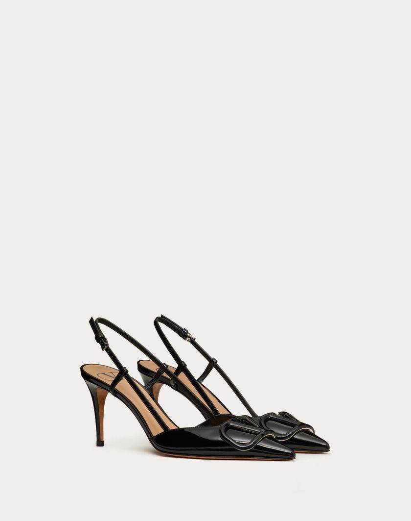 Valentino Handbags Décolleté Slingback Vlogo Signature In Vernice 80mm Per Donna In Light Ivory | Valentino IT