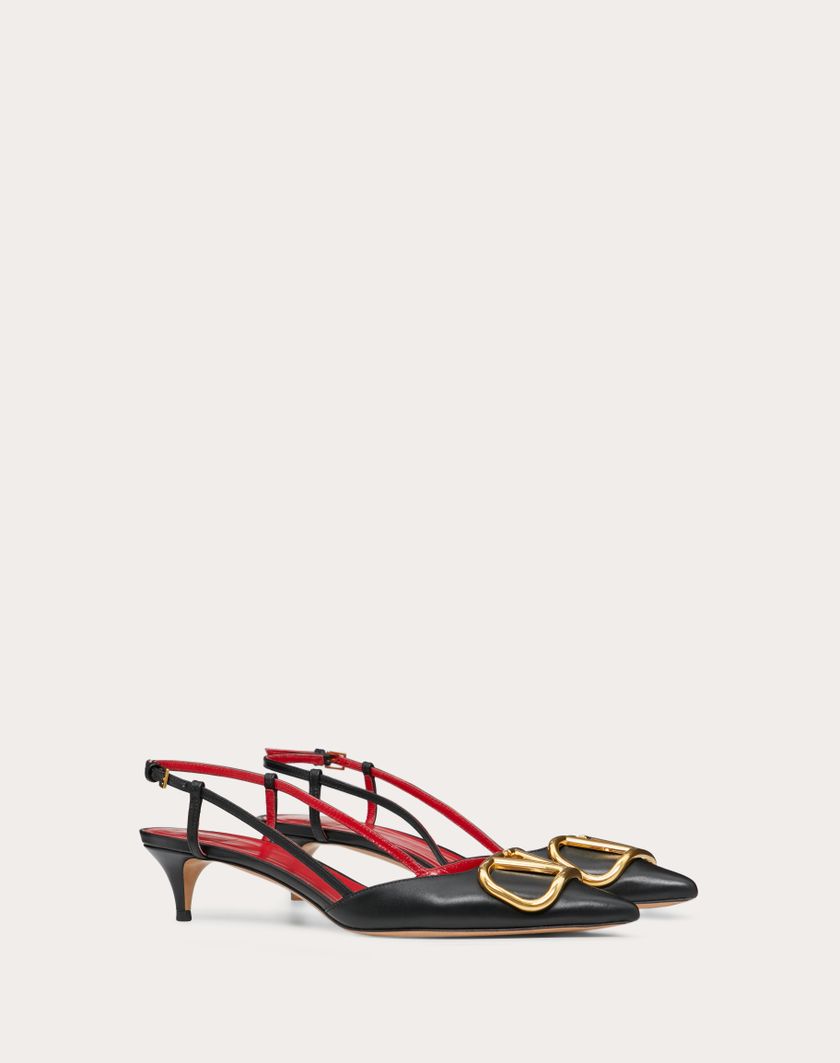 Valentino Handbags Décolleté Slingback Vlogo Signature In Vitello 40mm Per Donna In Nero | Valentino IT