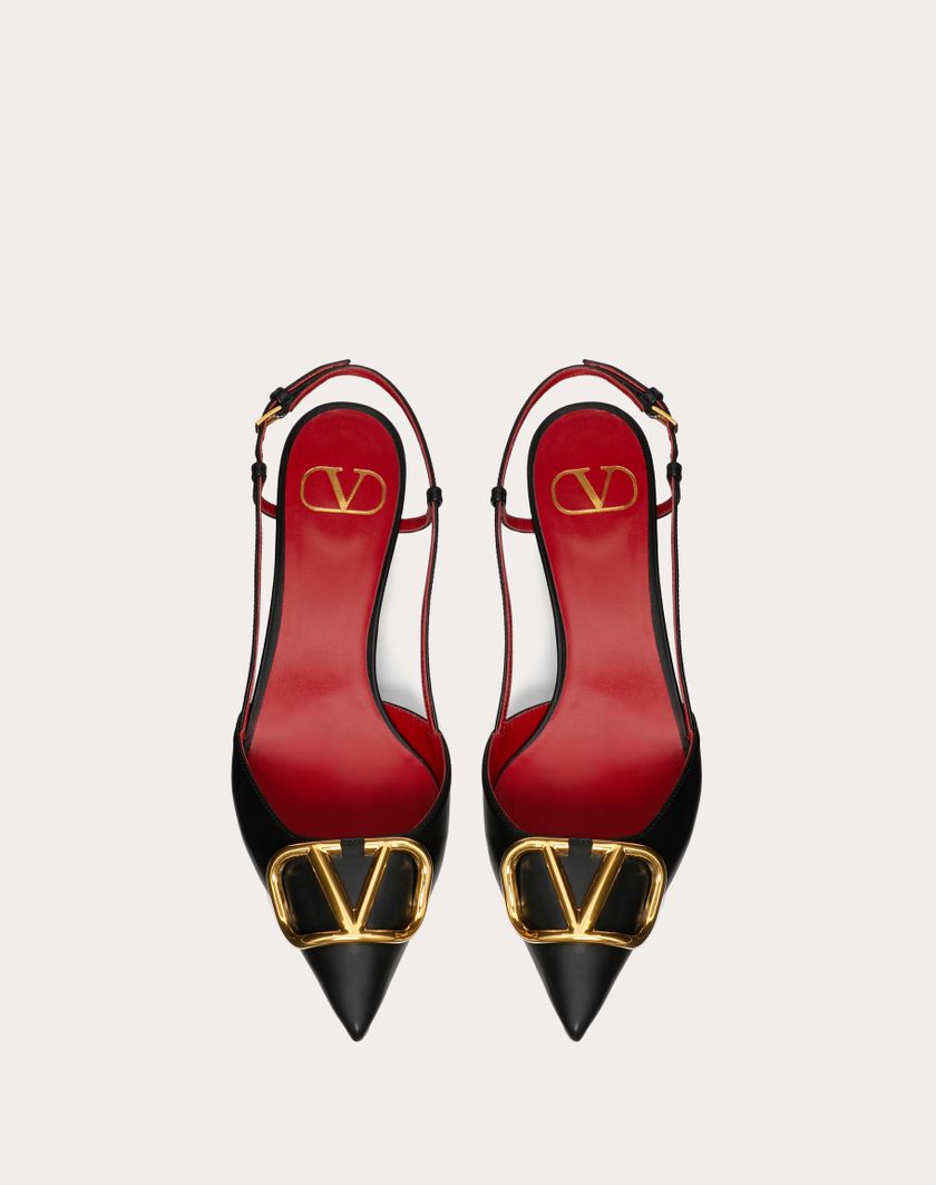 Valentino Handbags Décolleté Slingback Vlogo Signature In Vitello 40mm Per Donna In Poudre | Valentino IT